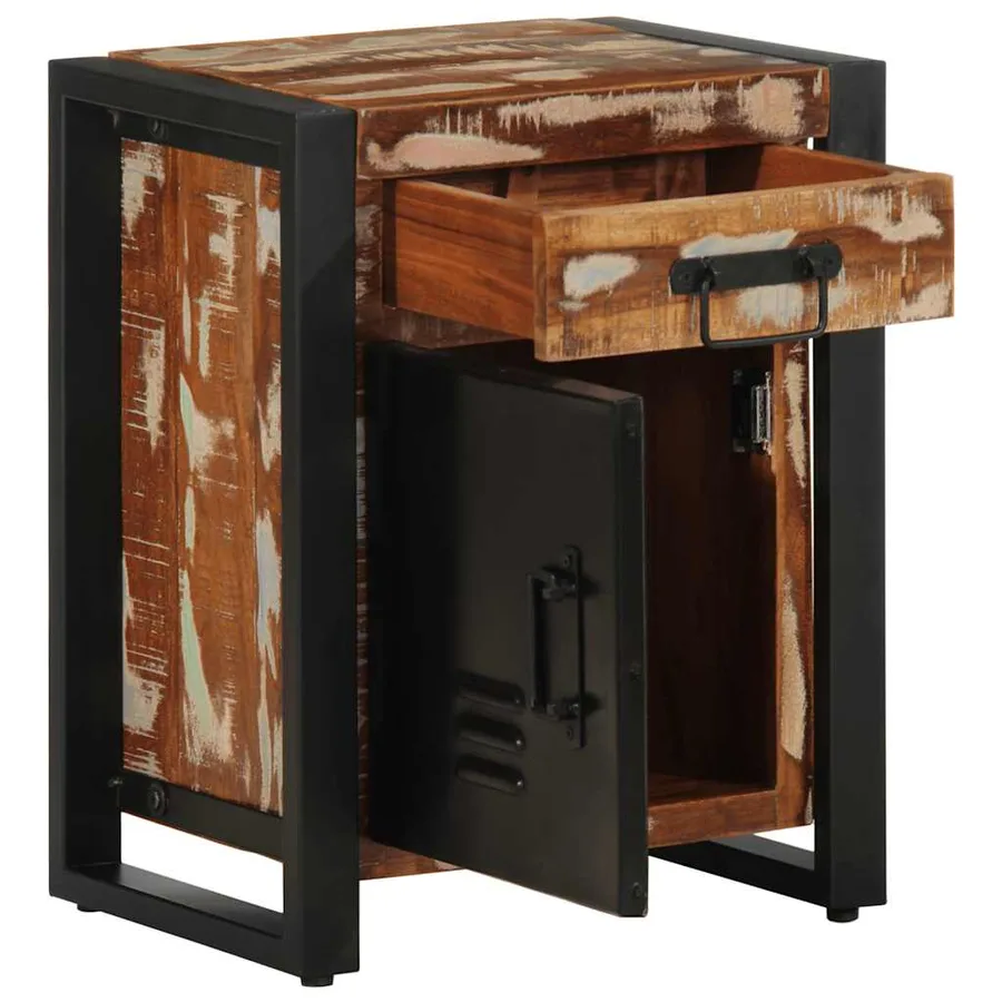 Tables de chevet 2 pcs multicolore bois massif de manguier brut - 3