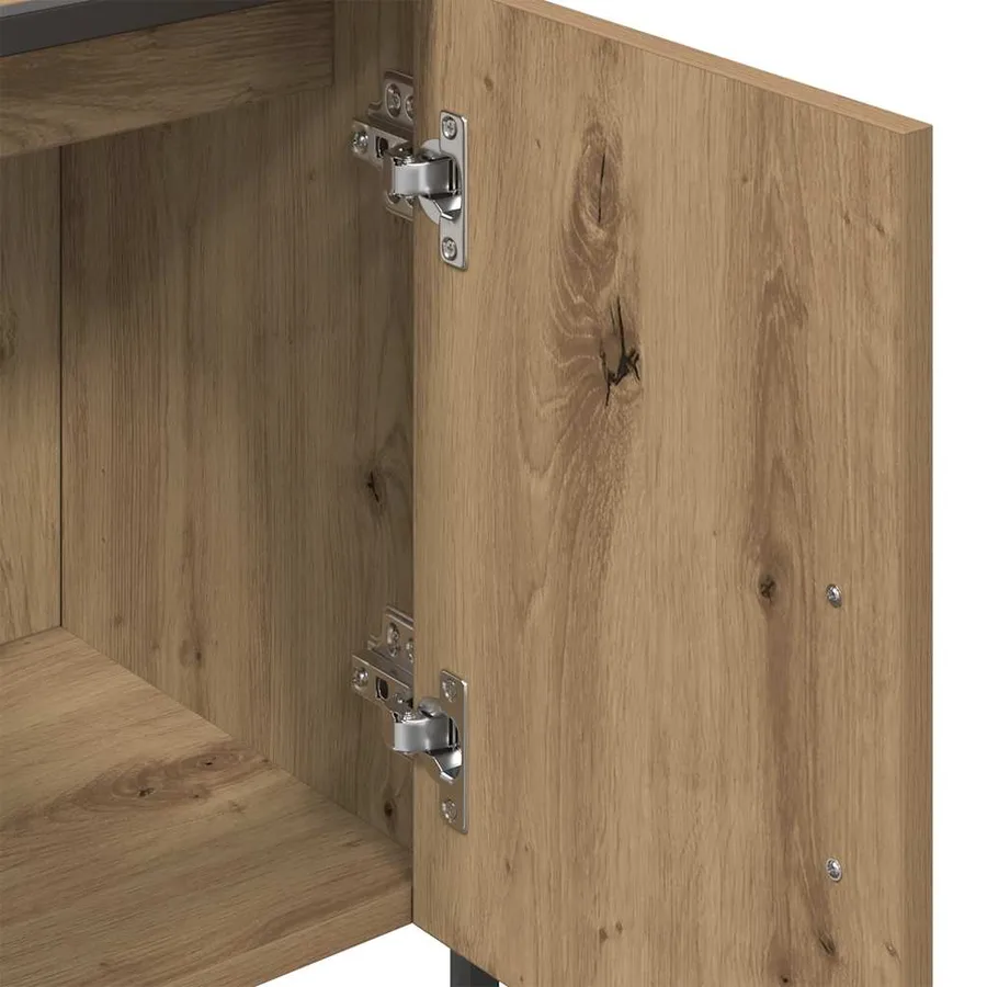 Armoire lavabo de salle de bain chêne artisanal 60x33x60 cm - 8