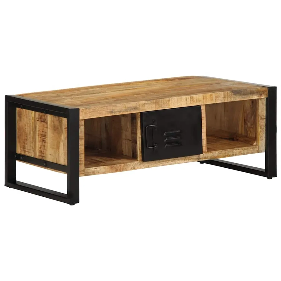 Table basse 90x50x36 cm bois de manguier massif brut - 3