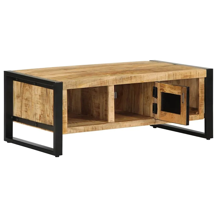 Table basse 90x50x36 cm bois de manguier massif brut - 4