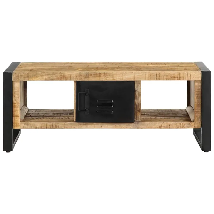 Table basse 90x50x36 cm bois de manguier massif brut - 5