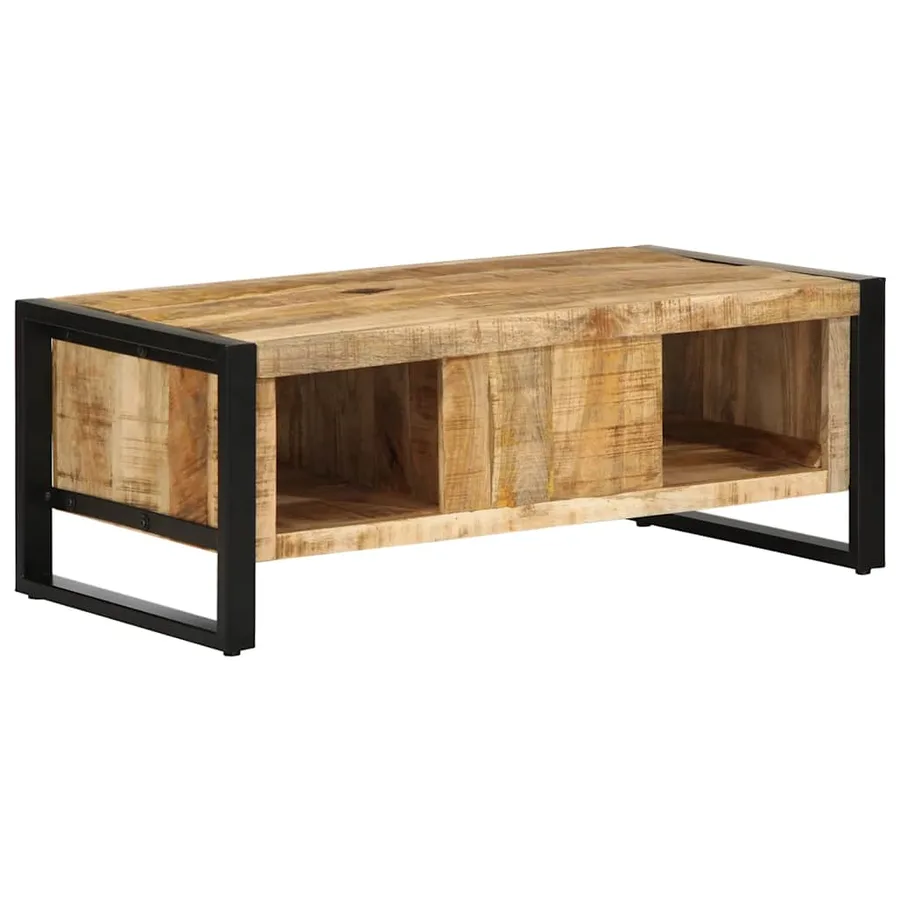 Table basse 90x50x36 cm bois de manguier massif brut - 7