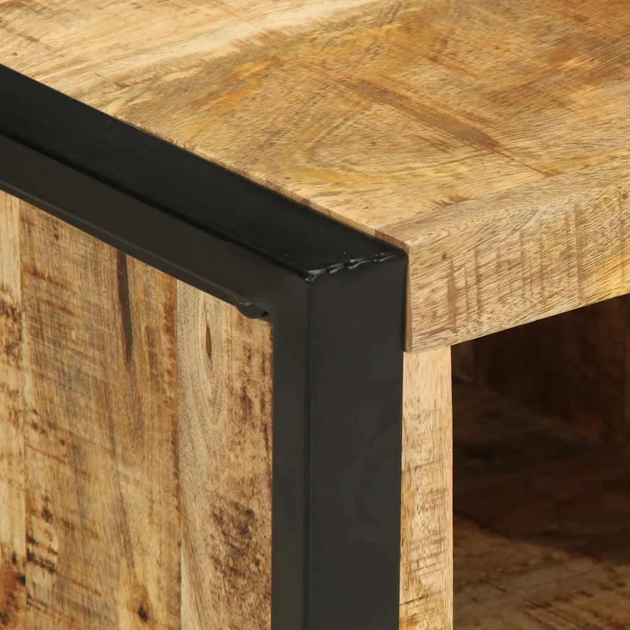 Table basse 90x50x36 cm bois de manguier massif brut - 9