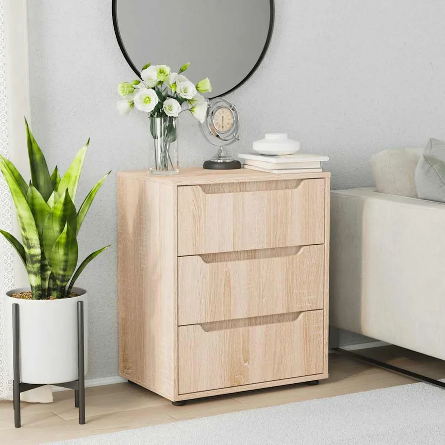 Buffet VISNES chêne sonoma 60x40x73 cm bois d'ingénierie - 4