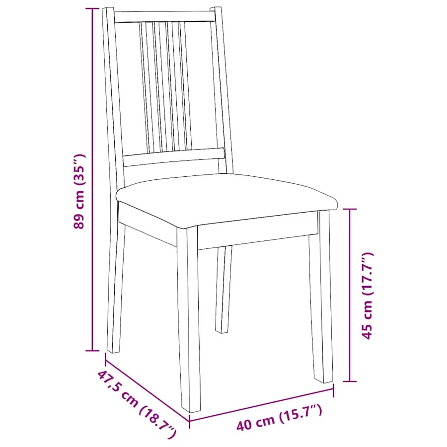 Chaises à manger coussins 2 pcs marron bois massif caoutchouc - 11