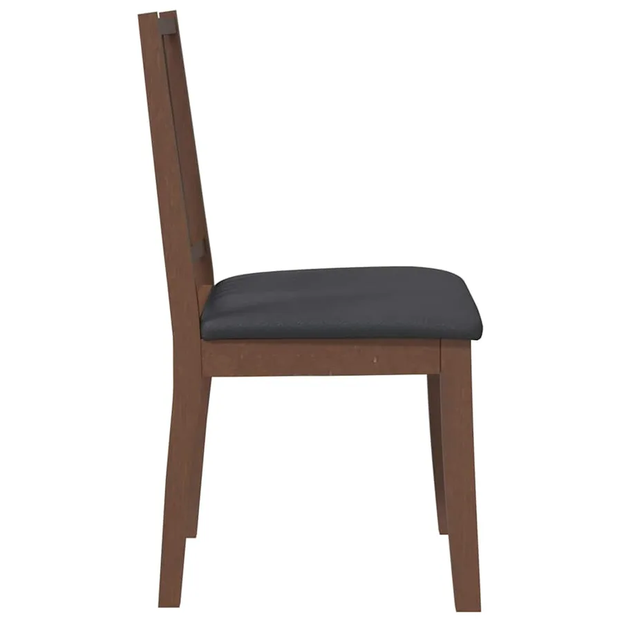Chaises à manger coussins 2 pcs marron bois massif caoutchouc - 6