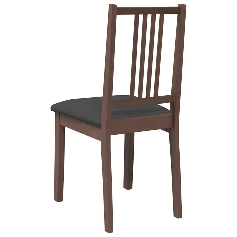 Chaises à manger coussins 2 pcs marron bois massif caoutchouc - 7