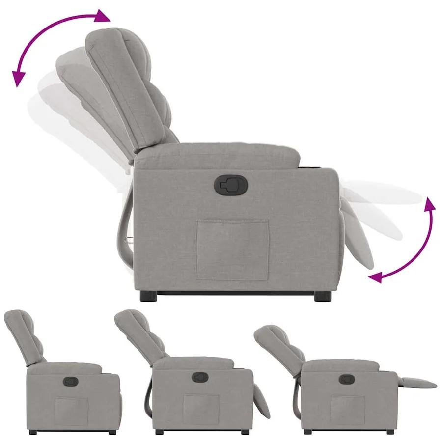 Fauteuil inclinable gris nuage tissu - 10