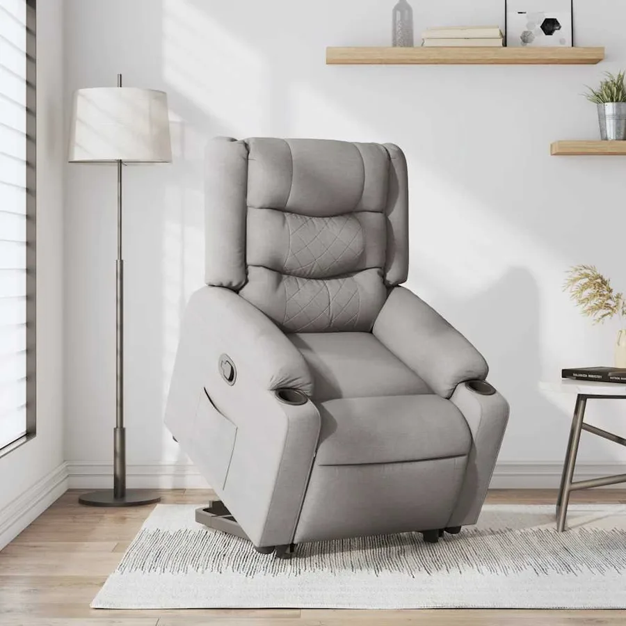 Fauteuil inclinable gris nuage tissu - 2