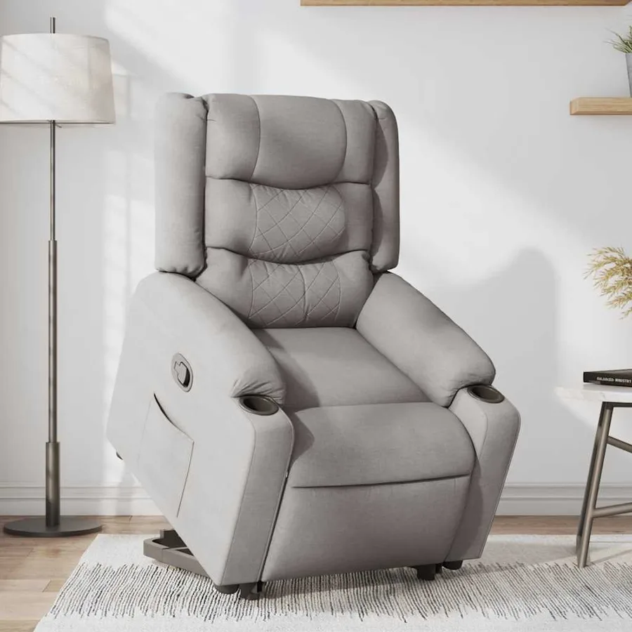 Fauteuil inclinable gris nuage tissu - 3
