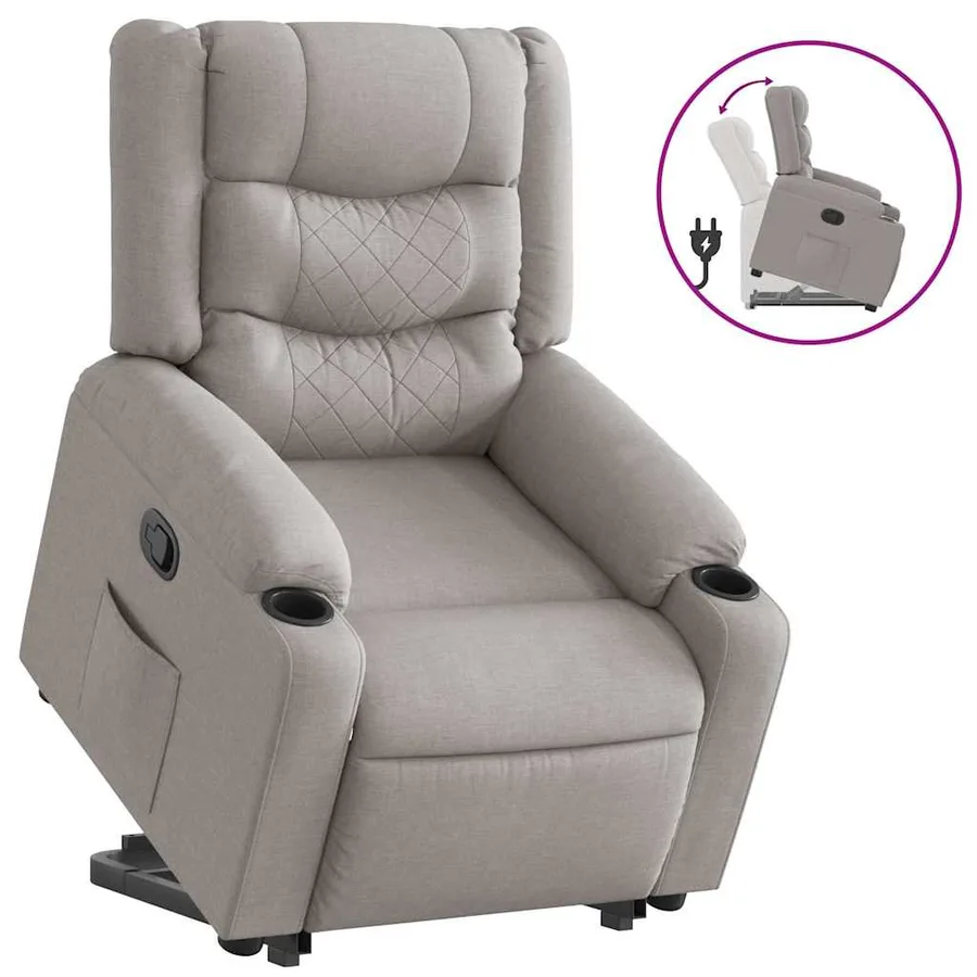 Fauteuil inclinable gris nuage tissu - 4