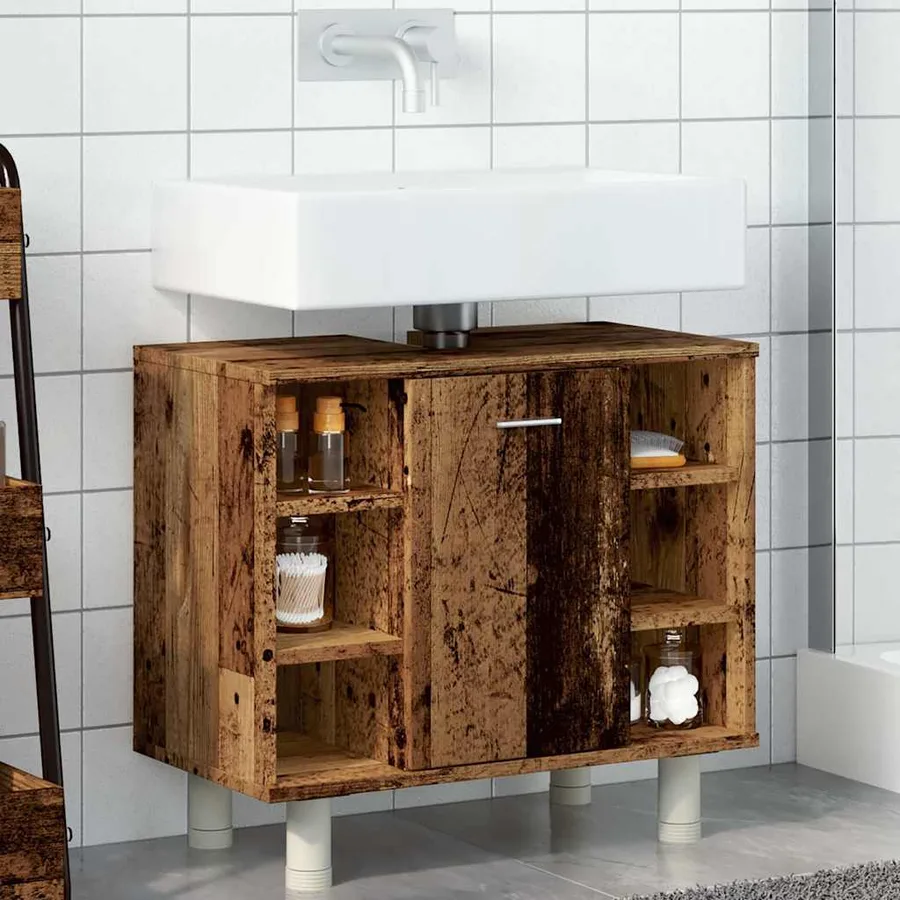 Armoire de salle de bain vieux bois 60x32x53,5 cm - 3