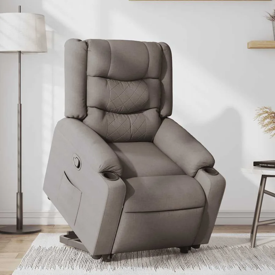 Fauteuil inclinable taupe tissu - 3