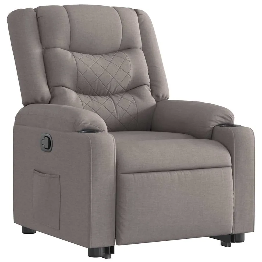 Fauteuil inclinable taupe tissu - 6