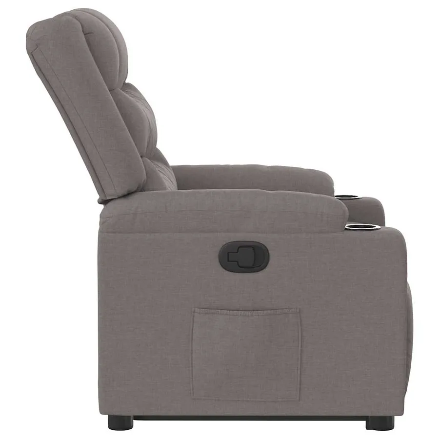 Fauteuil inclinable taupe tissu - 7