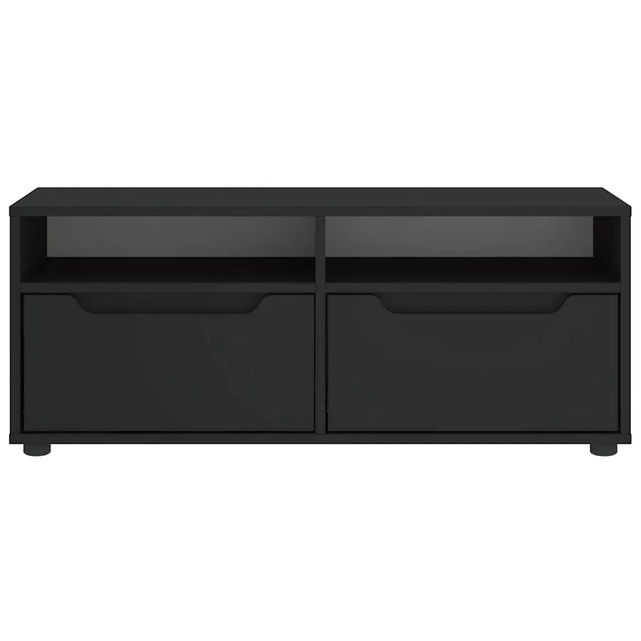 Meuble TV VISNES noir 100x40x38 cm bois d'ingénierie - 5