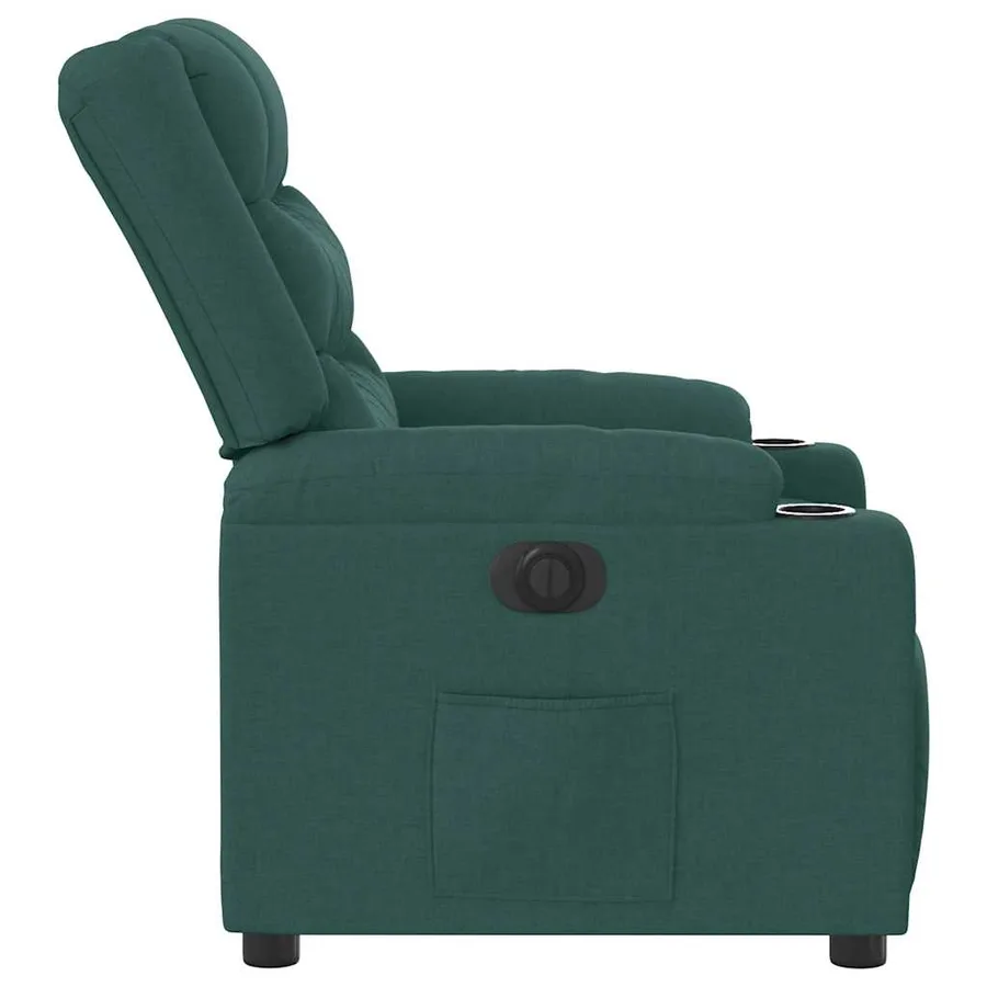 Fauteuil inclinable électrique Vert foncé Tissu - 7