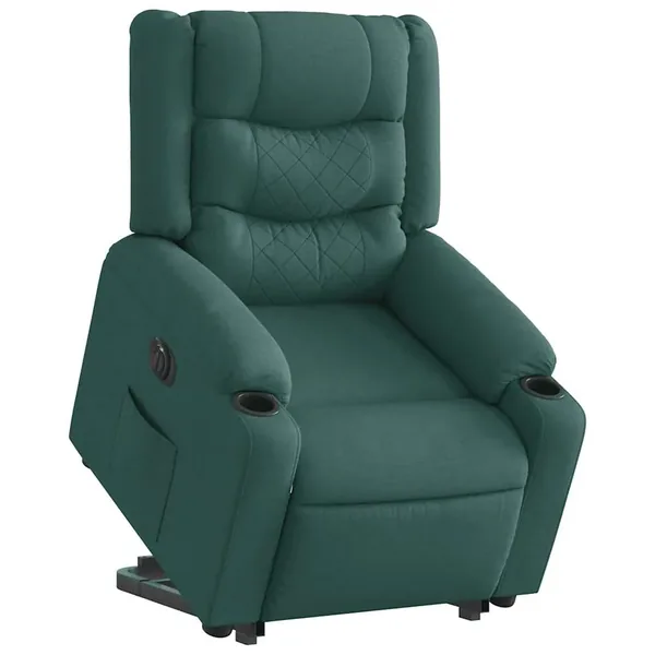 Fauteuil inclinable électrique vert foncé tissu