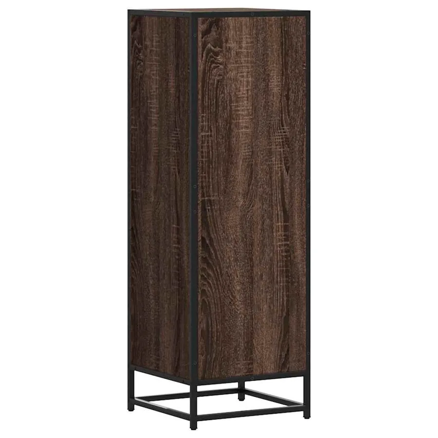 Buffet haut chêne marron 35,5x35x106,5 cm bois ingénierie métal - 6