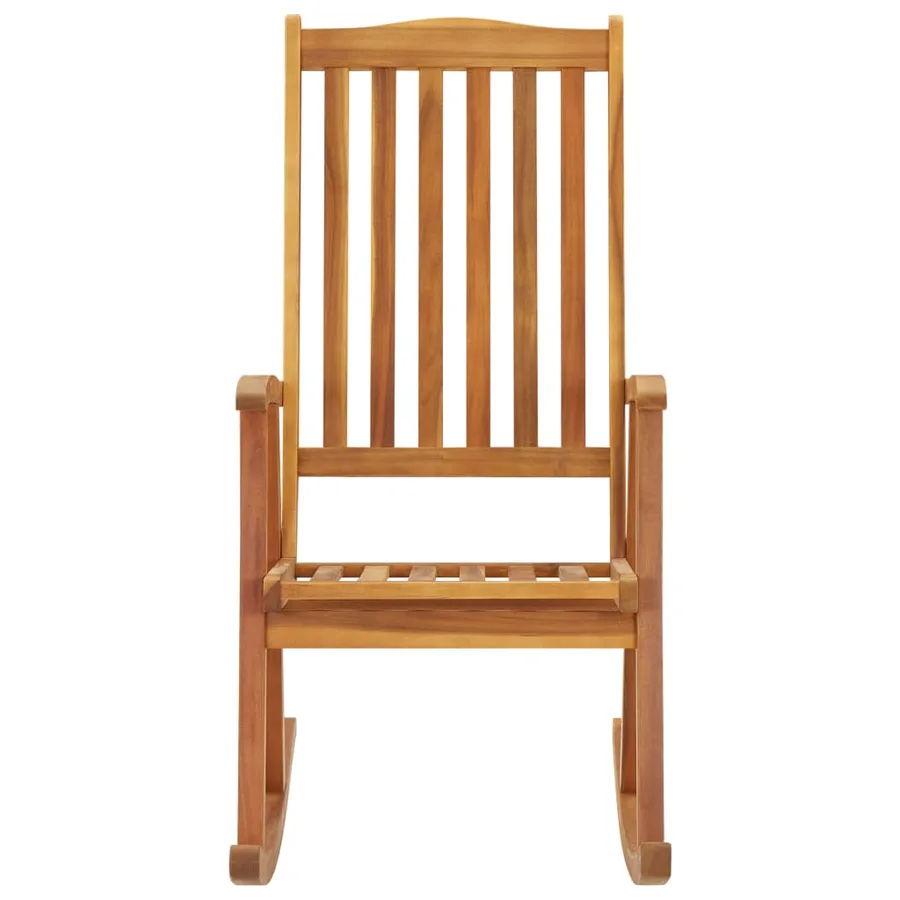 Chaise à bascule avec coussins Bois d'acacia massif - 3