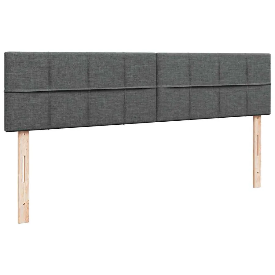 Cadre de lit ottoman avec matelas gris foncé 200x200cm tissu - 9