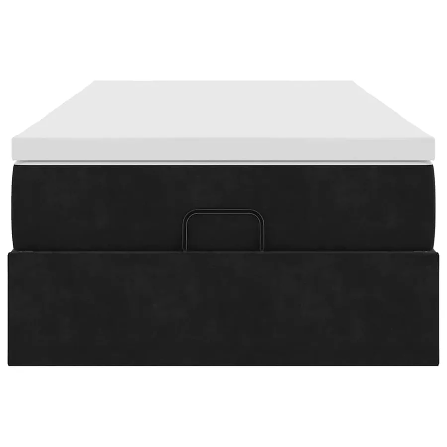 Cadre de lit ottoman avec matelas noir 100x200cm velours - 7