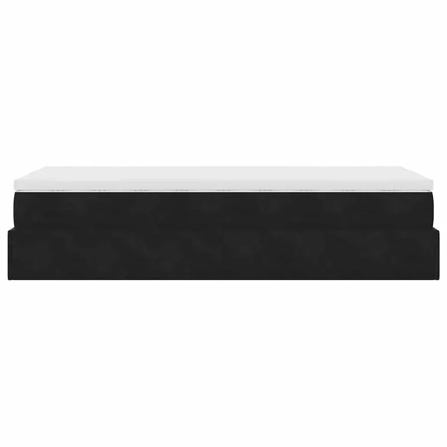 Cadre de lit ottoman avec matelas noir 100x200cm velours - 9