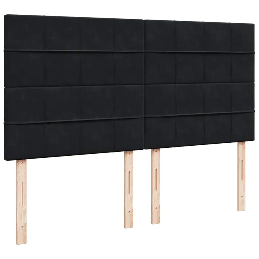 Cadre de lit ottoman avec matelas noir 200x200cm velours - 12
