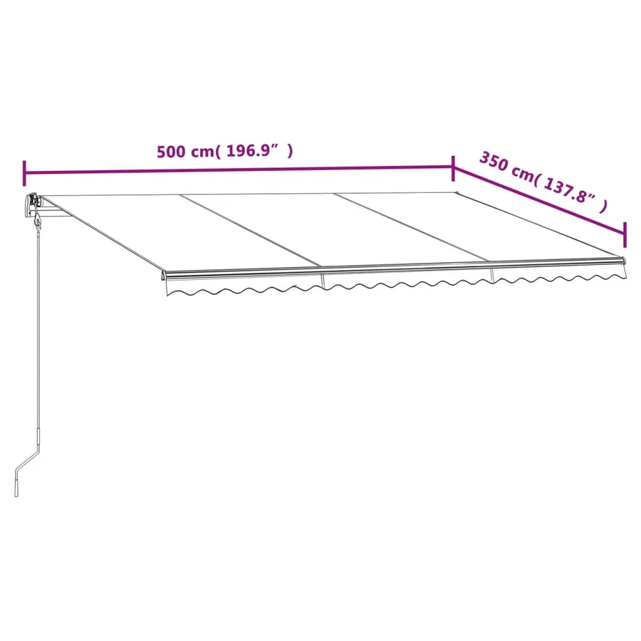 Auvent rétractable automatique 500x350 cm Anthracite - 8