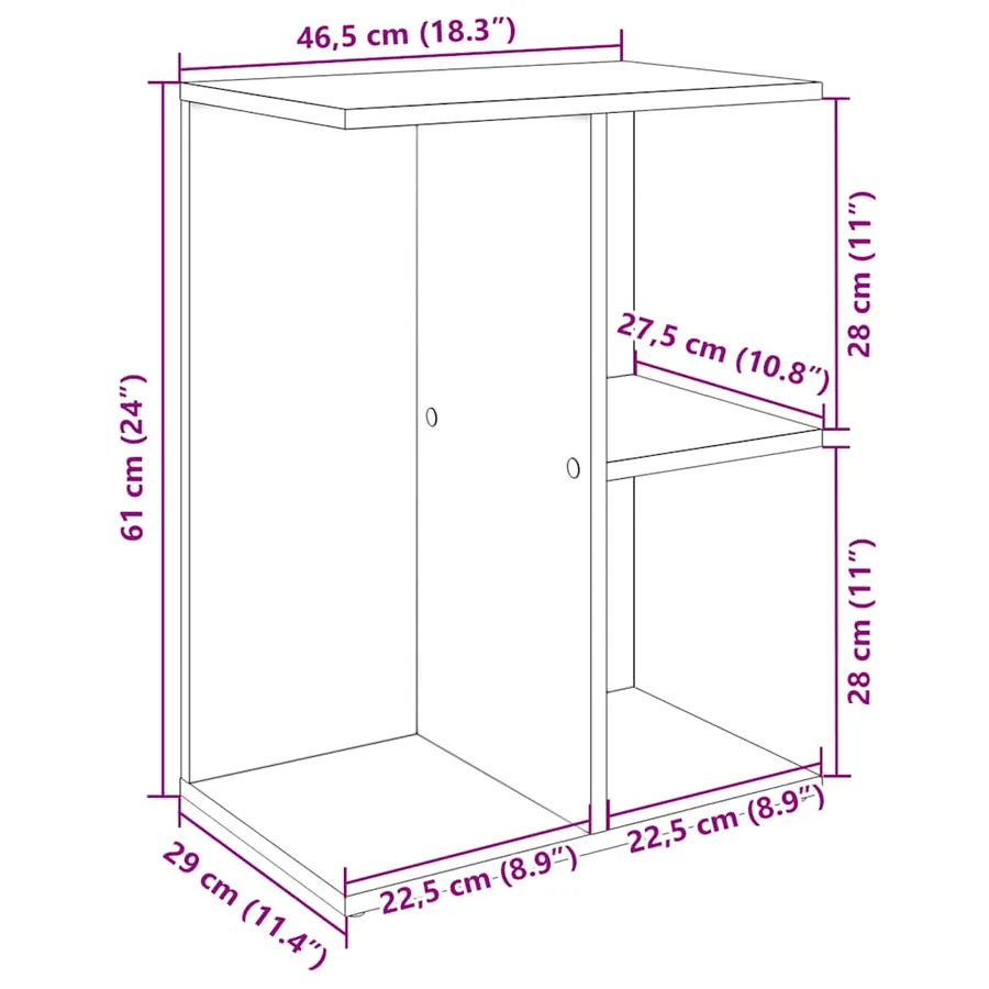 Tables de chevet 2 pcs blanc 46,5x29x61 cm bois d’ingénierie - 11