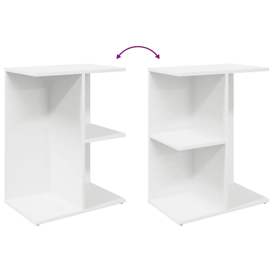Tables de chevet 2 pcs blanc 46,5x29x61 cm bois d’ingénierie - 8