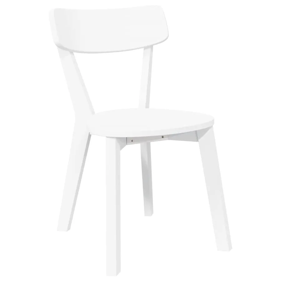 Chaises à manger 2 pcs blanc bois massif caoutchouc - 4
