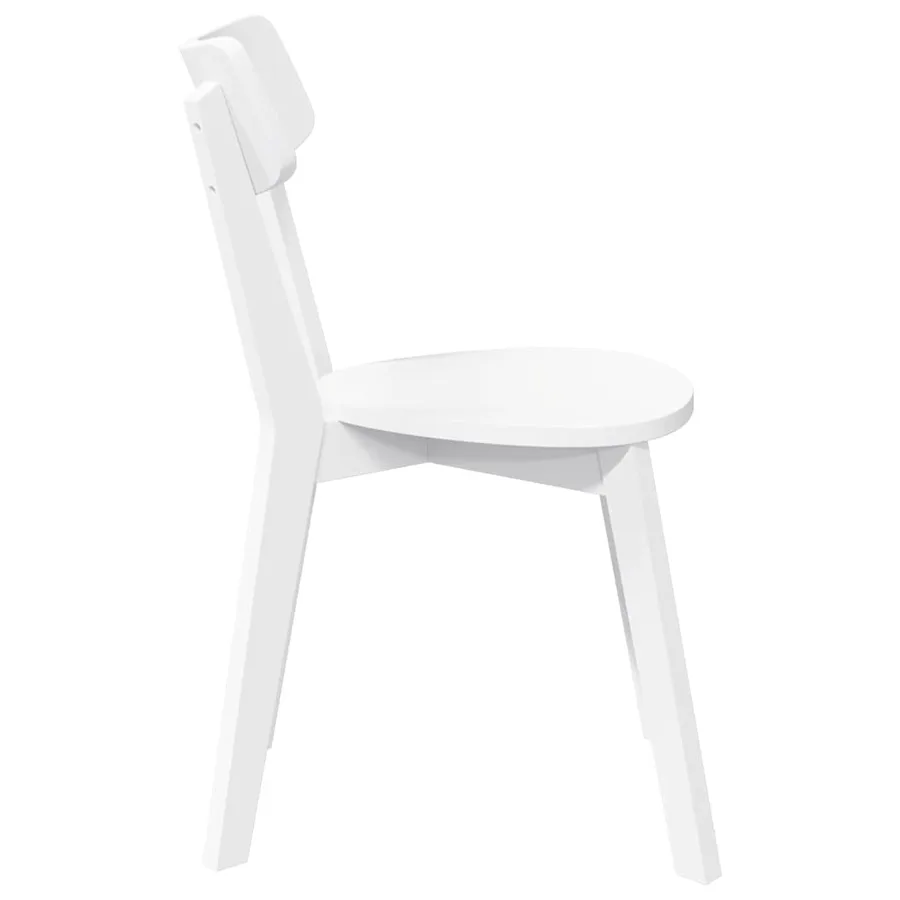 Chaises à manger 2 pcs blanc bois massif caoutchouc - 6