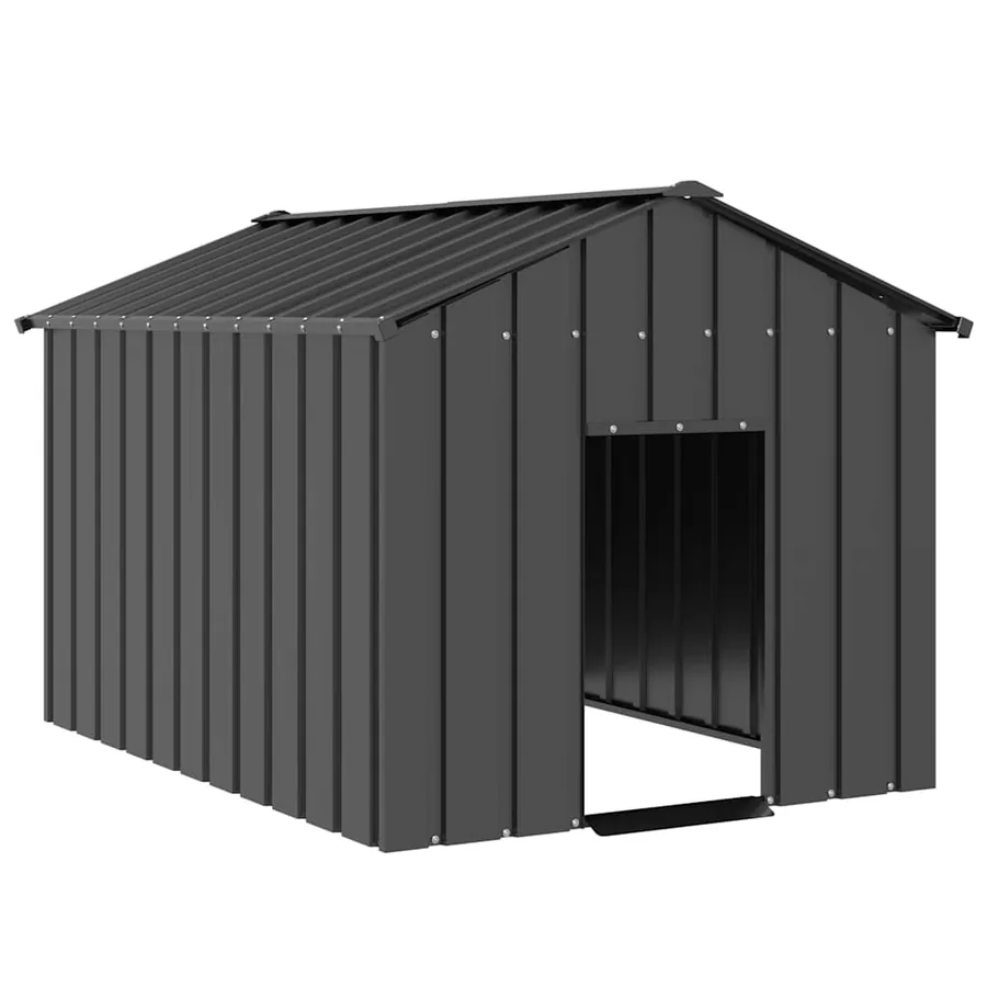 Niche pour chien avec toit noir 113x153x101 cm acier galvanisé