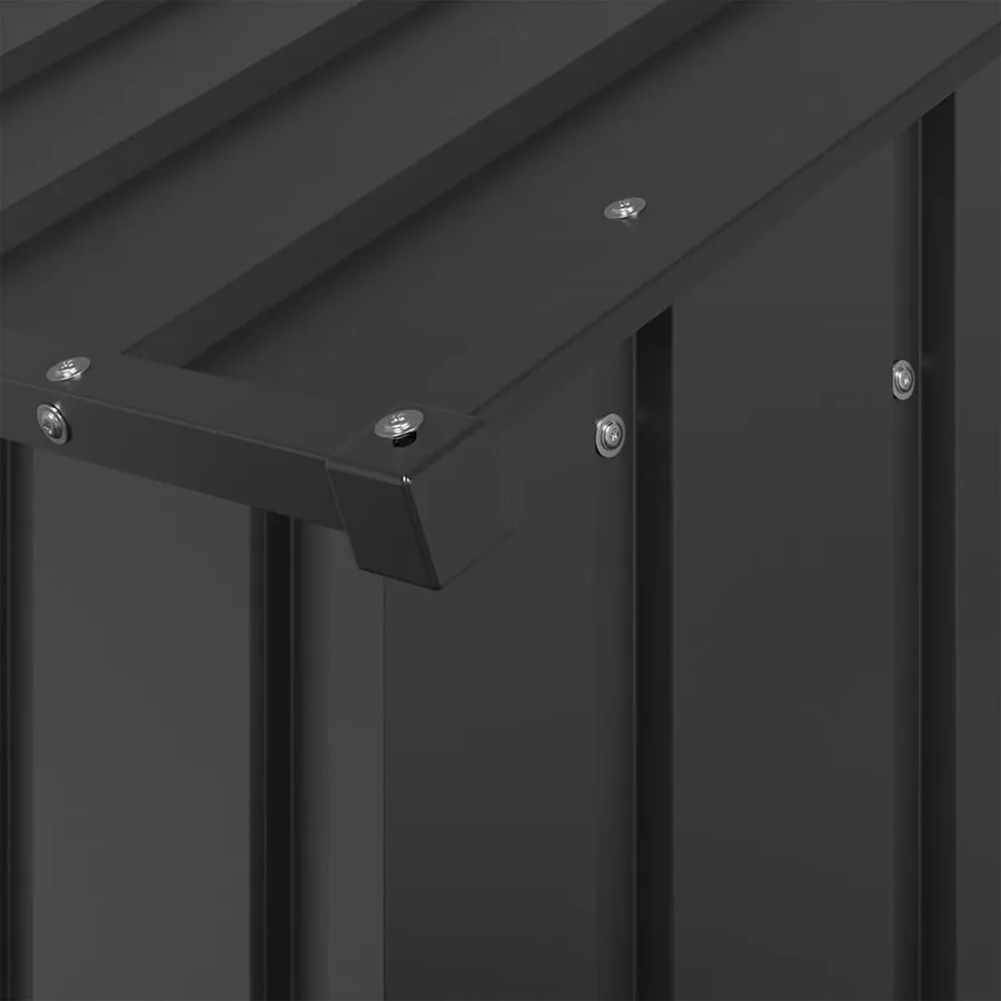 Niche pour chien avec toit noir 113x153x101 cm acier galvanisé - 6