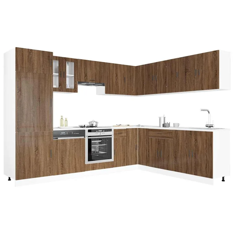 Ensemble d'armoires de cuisine 14 pcs Porto bois d'ingénierie