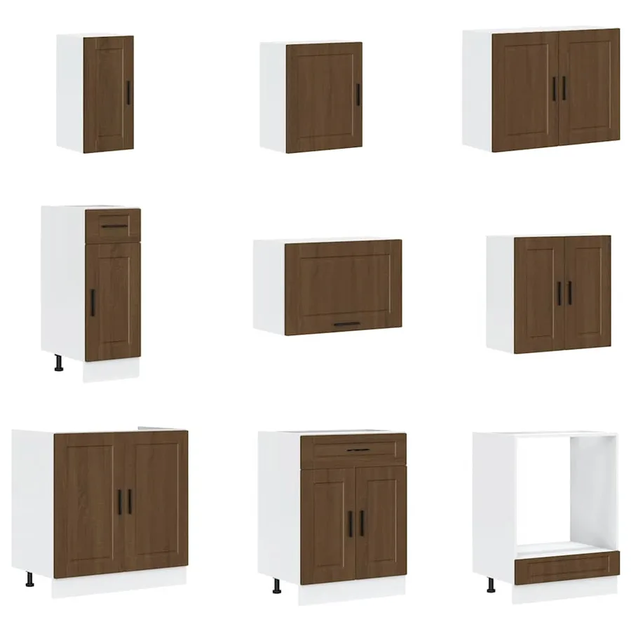 Ensemble d'armoires de cuisine 14 pcs Porto bois d'ingénierie - 4