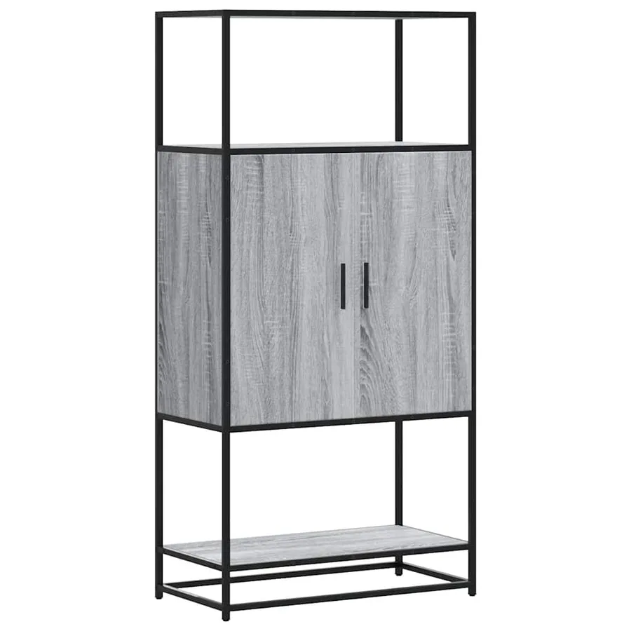 Buffet haut sonoma gris 68x35x139 cm bois d'ingénierie et métal - 2