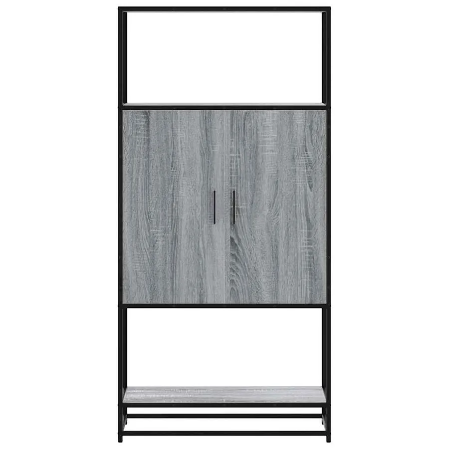 Buffet haut sonoma gris 68x35x139 cm bois d'ingénierie et métal - 4