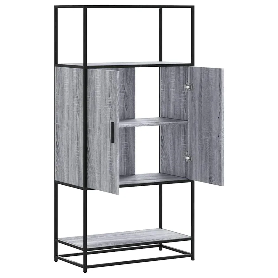 Buffet haut sonoma gris 68x35x139 cm bois d'ingénierie et métal - 7