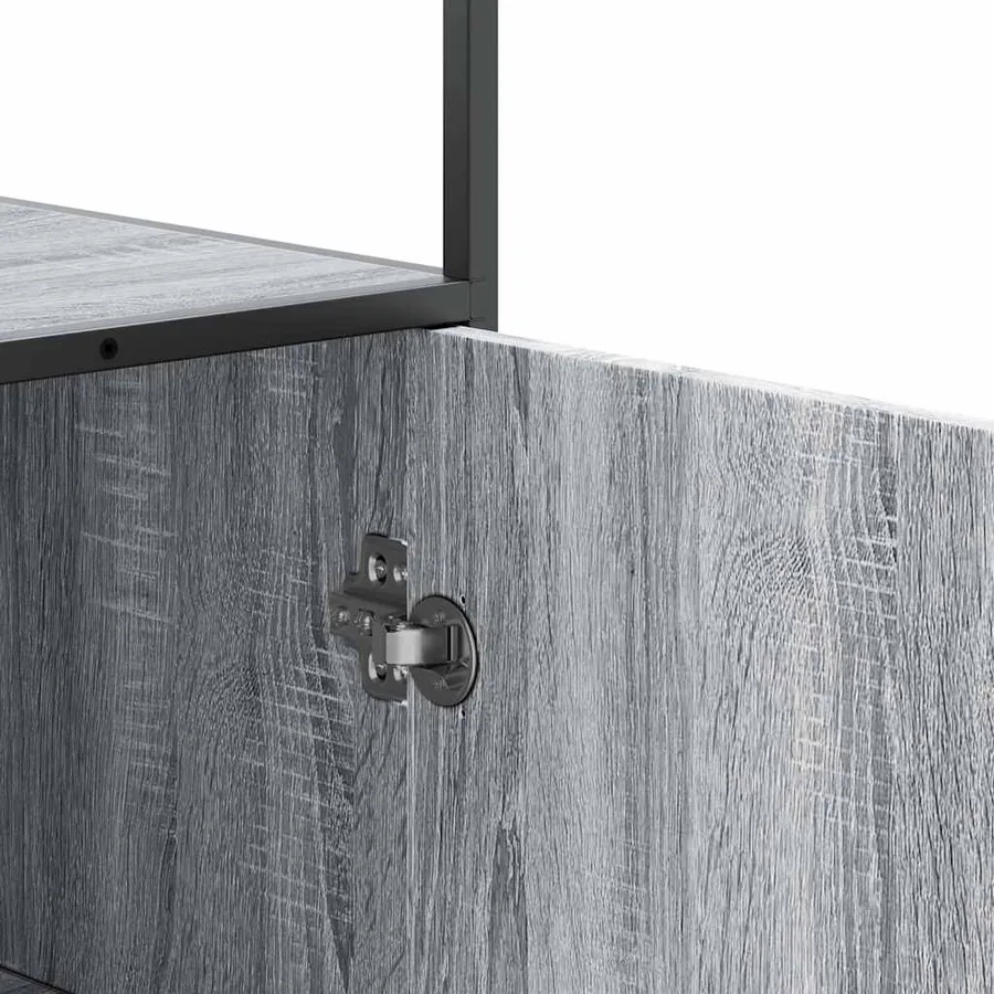 Buffet haut sonoma gris 68x35x139 cm bois d'ingénierie et métal - 8