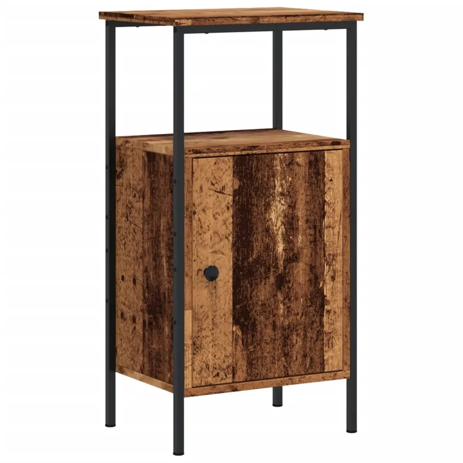 Table de chevet vieux bois 41x31x80 cm bois d’ingénierie - 2