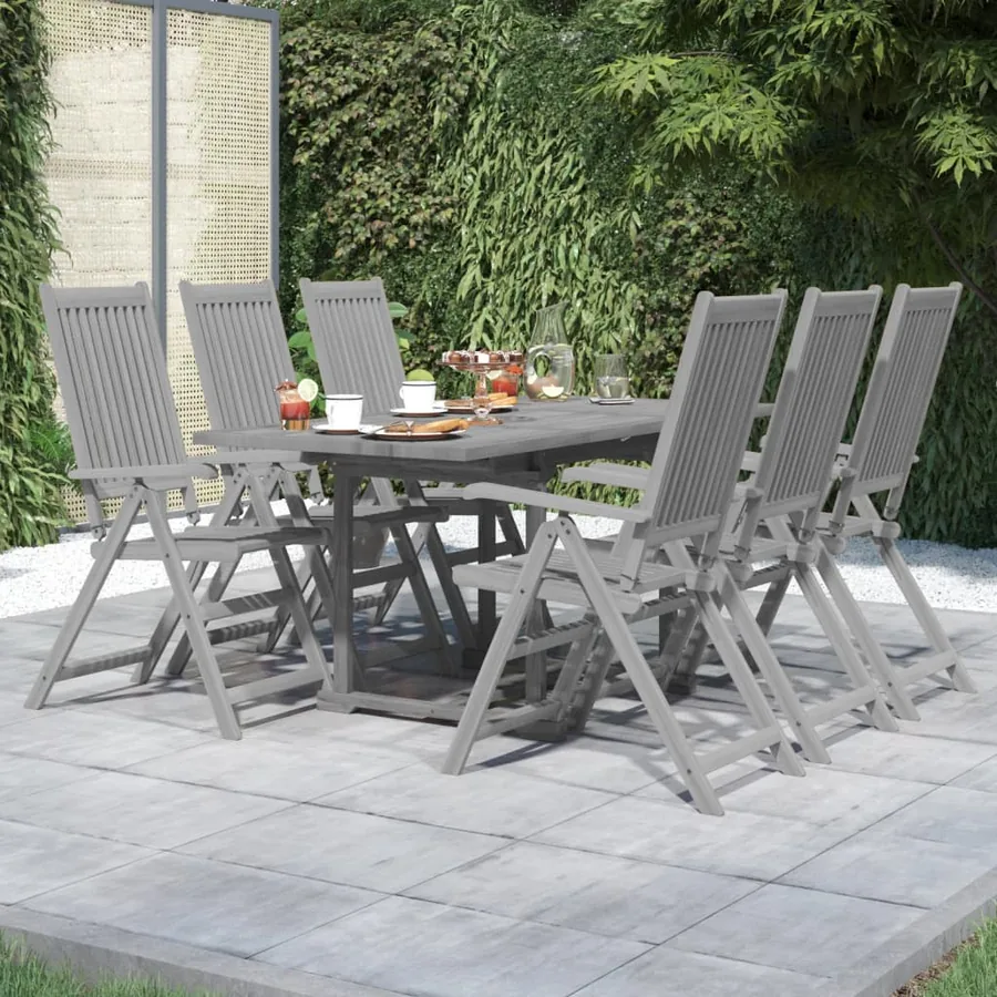 Ensemble à manger de jardin 7 pcs Bois d'acacia solide