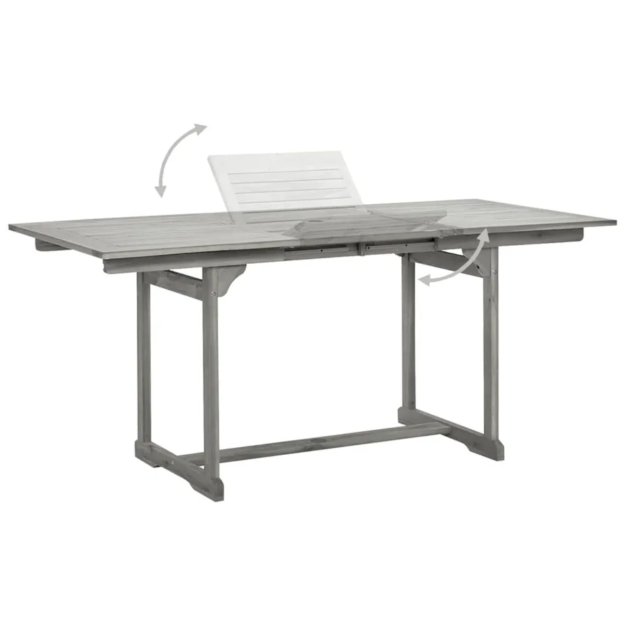 Ensemble à manger de jardin 7 pcs Bois d'acacia solide - 5