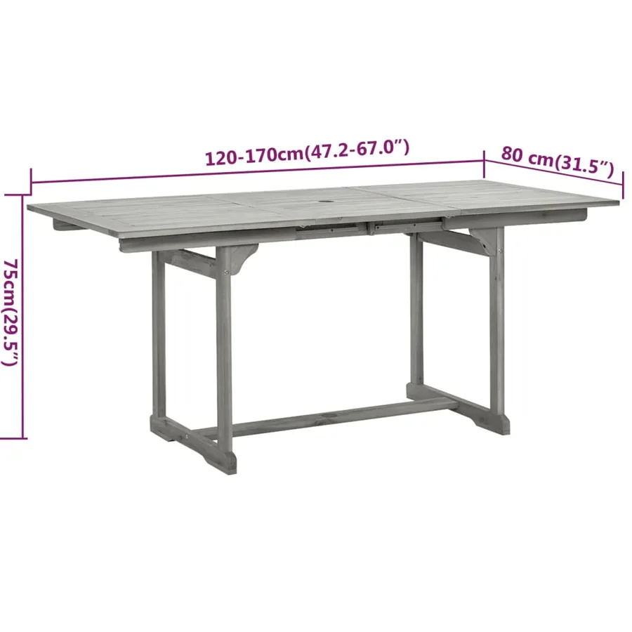 Ensemble à manger de jardin 7 pcs Bois d'acacia solide - 9