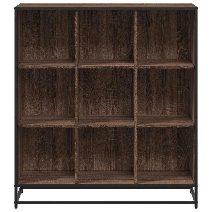 Bibliothèque chêne marron 97,5x33x107,5cm bois ingénierie métal - 4