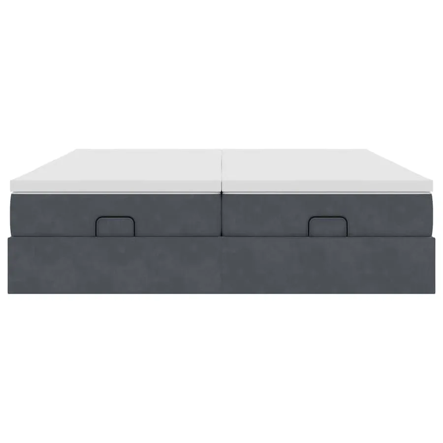 Cadre de lit ottoman avec matelas gris foncé 200x200 cm velours - 6