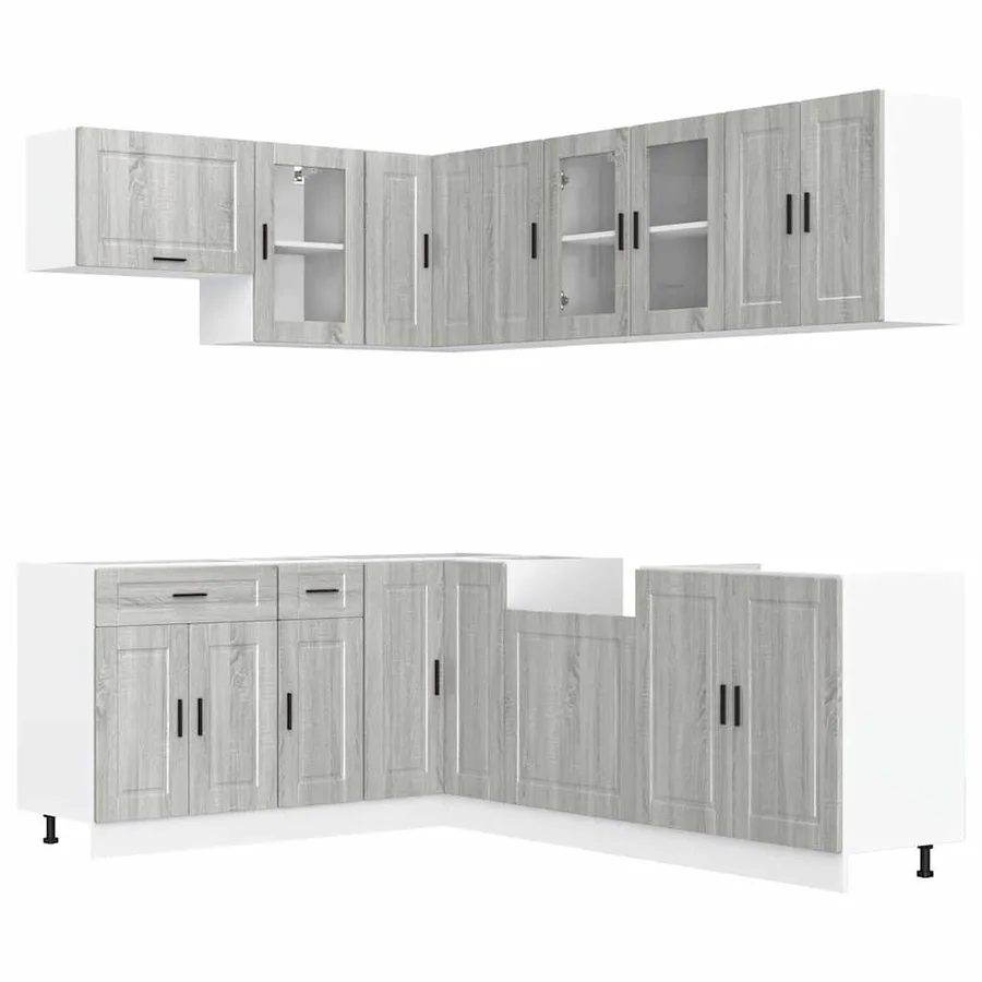 Ensemble d'armoires de cuisine 11 pcs Porto bois d'ingénierie - 2
