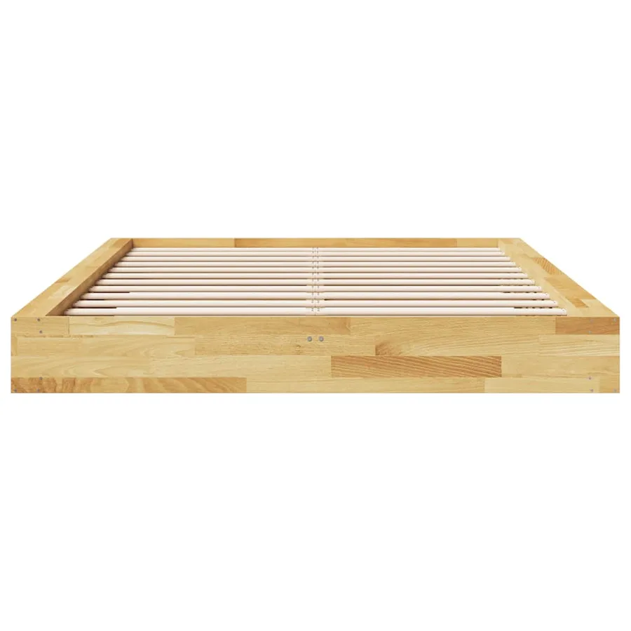 Cadre de lit sans matelas 140x190 cm bois massif de chêne - 6