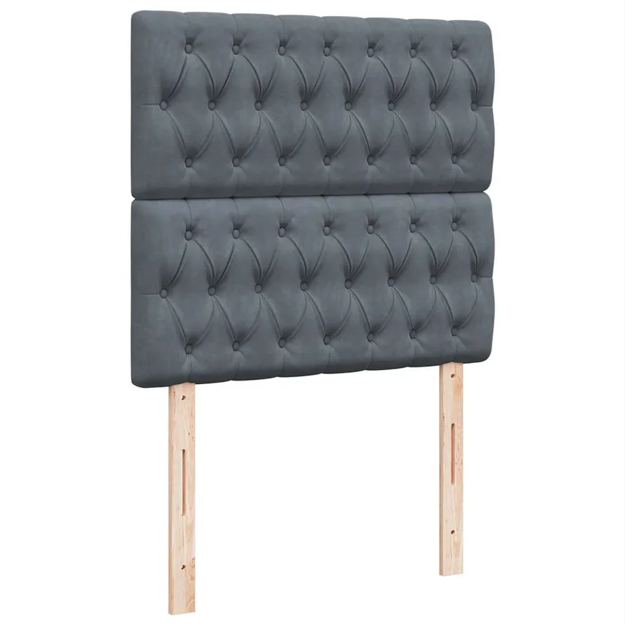 Cadre de lit ottoman avec matelas gris foncé 100x200 cm velours - 13